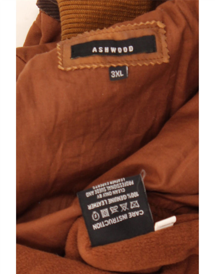 Jachetă de piele pentru bărbați Ashwood UK 46 3XL piele maro