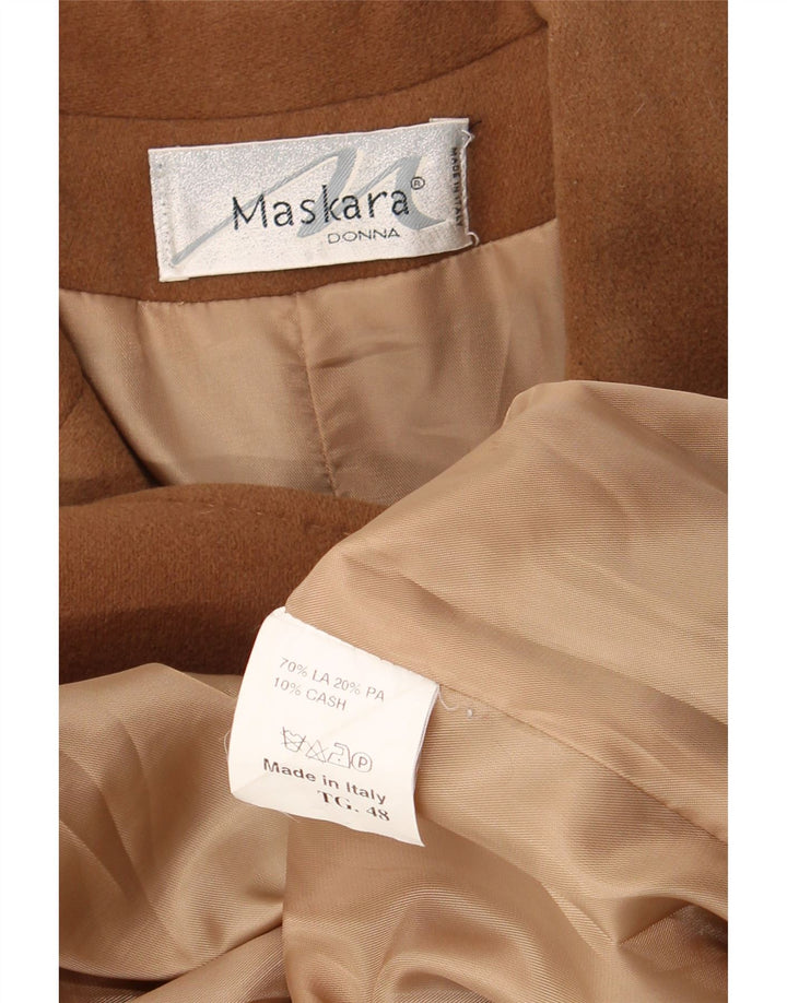 Pardesiu Vintage pentru femei IT 48 XL Lână maro