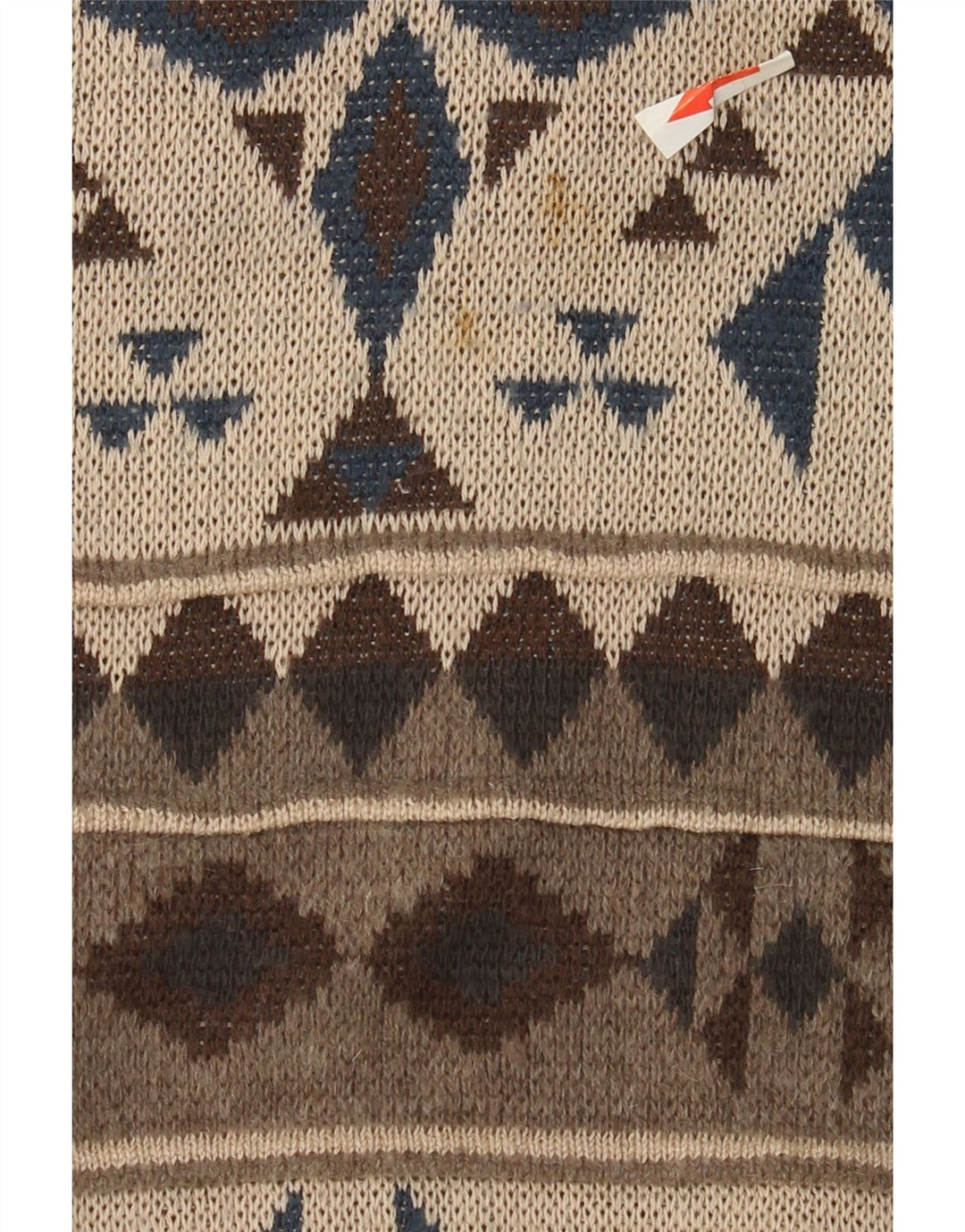 Pulover vintage pentru bărbați cu decolteu triplu, mare, bej, geometric