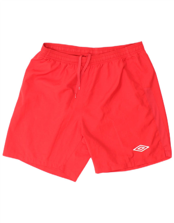 Pantaloni scurti sport Umbro pentru bărbați, poliester roșu mare