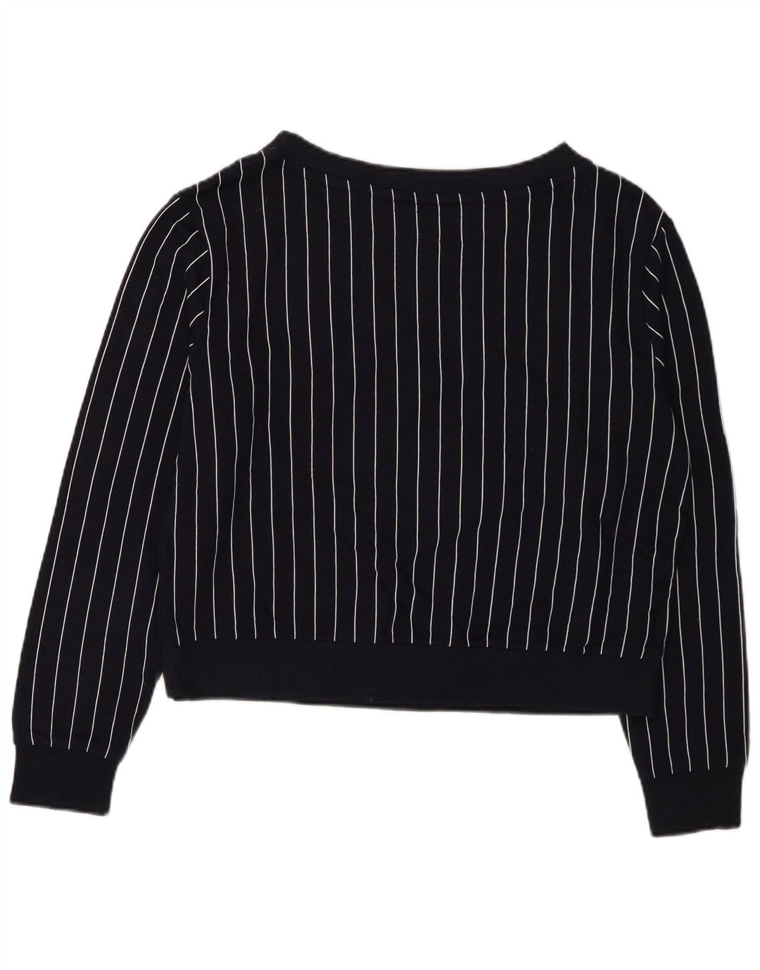 Pulover Benetton pentru damă cu grafică UK 14 Medium bleumarin cu dungi