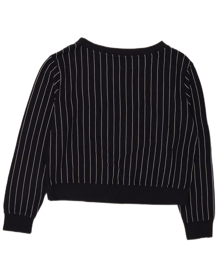 Pulover Benetton pentru damă cu grafică UK 14 Medium bleumarin cu dungi