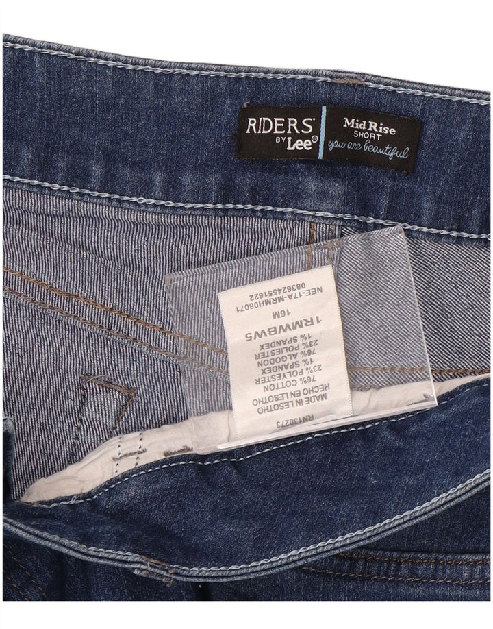 Pantaloni scurți din denim Lee Riders pentru femei cu talie medie US 16 2XL W36 Bumbac albastru