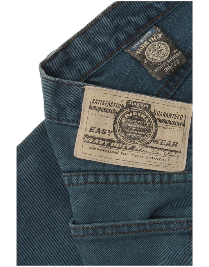 JINGLERS Mens Straight Jeans W36 L32 Blue Cotton