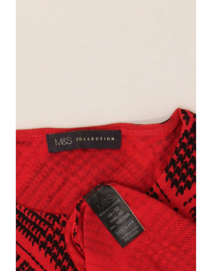 Pulover pentru femei Marks & Spencer cu gâtul cu barca UK 12 Medium Red