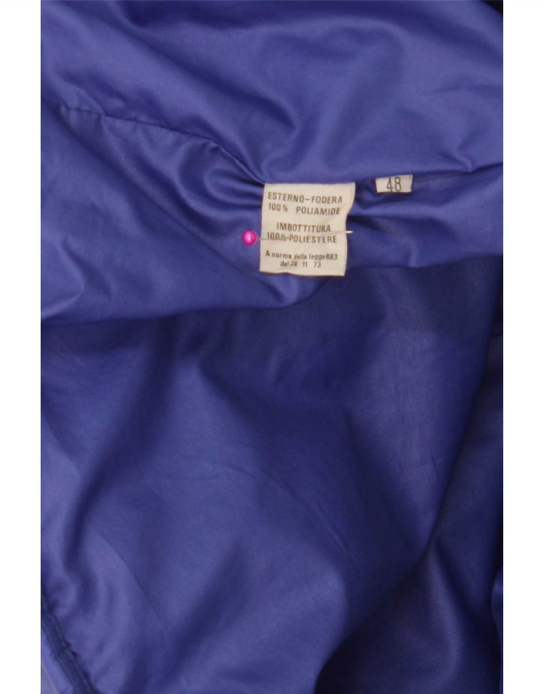 Jachetă căptușită vintage pentru bărbați IT 48 Medium Blue Colorblock Poliamidă