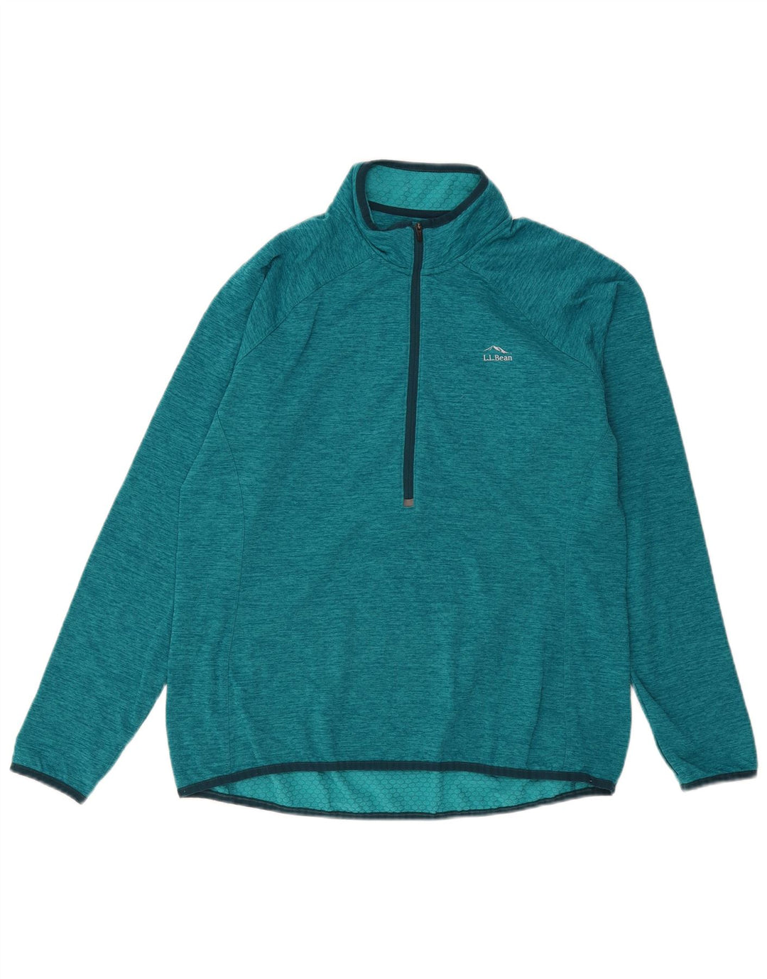 L.L.Bean pentru femei, cu fermoar și gât, pulover, trening Top UK 16 Poliester verde mare