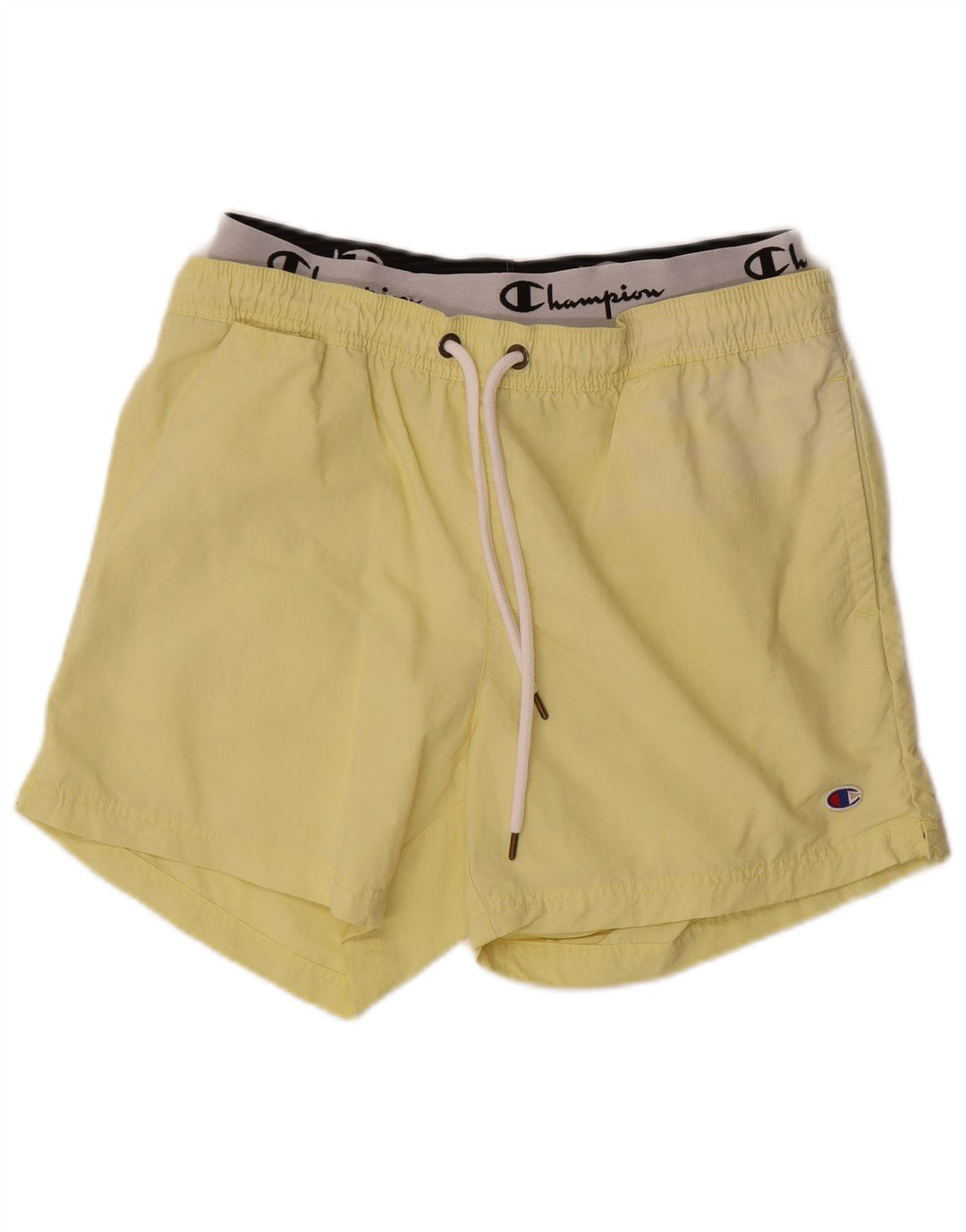 Pantaloni scurți de înot cu grafică Champion pentru bărbați, mari din poliamidă galbenă
