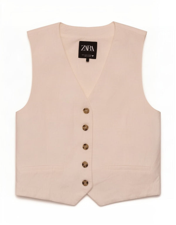 Vestă pentru femei Zara UK 10 Small White Viscose