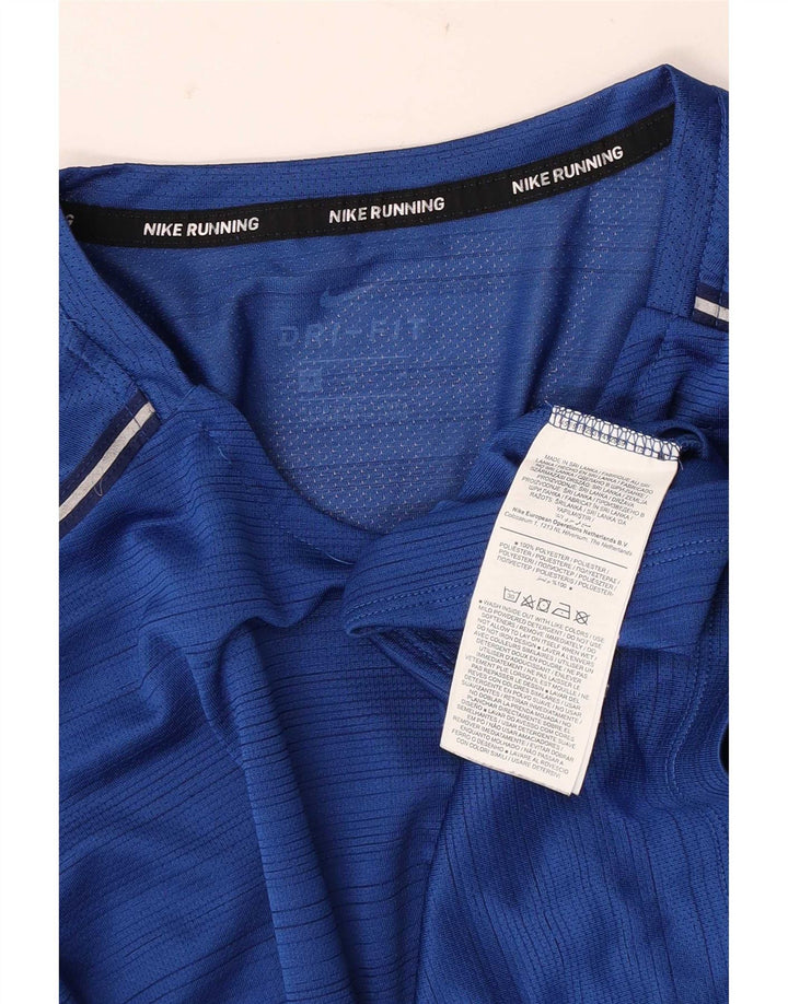 Tricou Nike Dri Fit pentru bărbați Top Medium Blue Striped Poliester