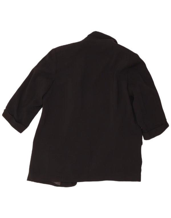 Jachetă pentru femei Zara cu mâneci 3/4 deschise, UK 18 XL, poliester negru