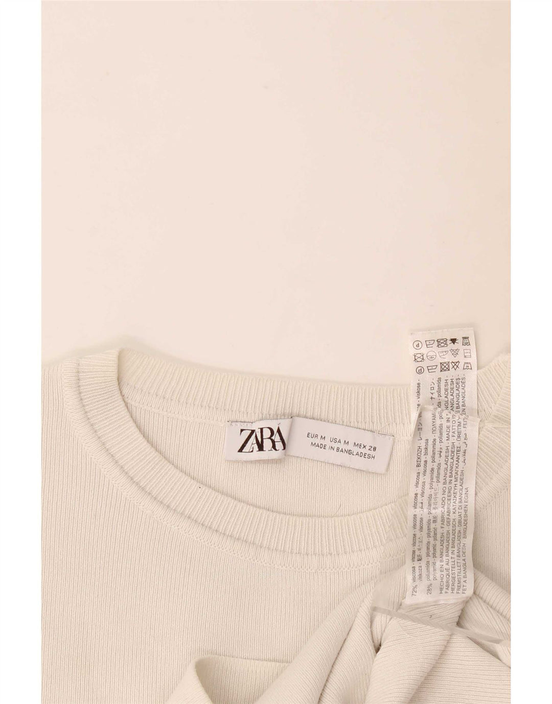Top tricou pentru femei Zara UK 12 Medium White Viscose