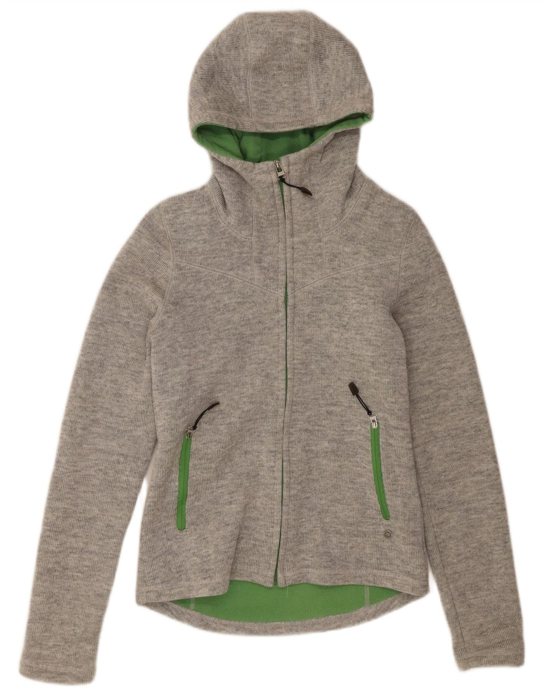 Jachetă bomber din tricot cu glugă pentru femei Bench UK 12, gri mediu acrilic