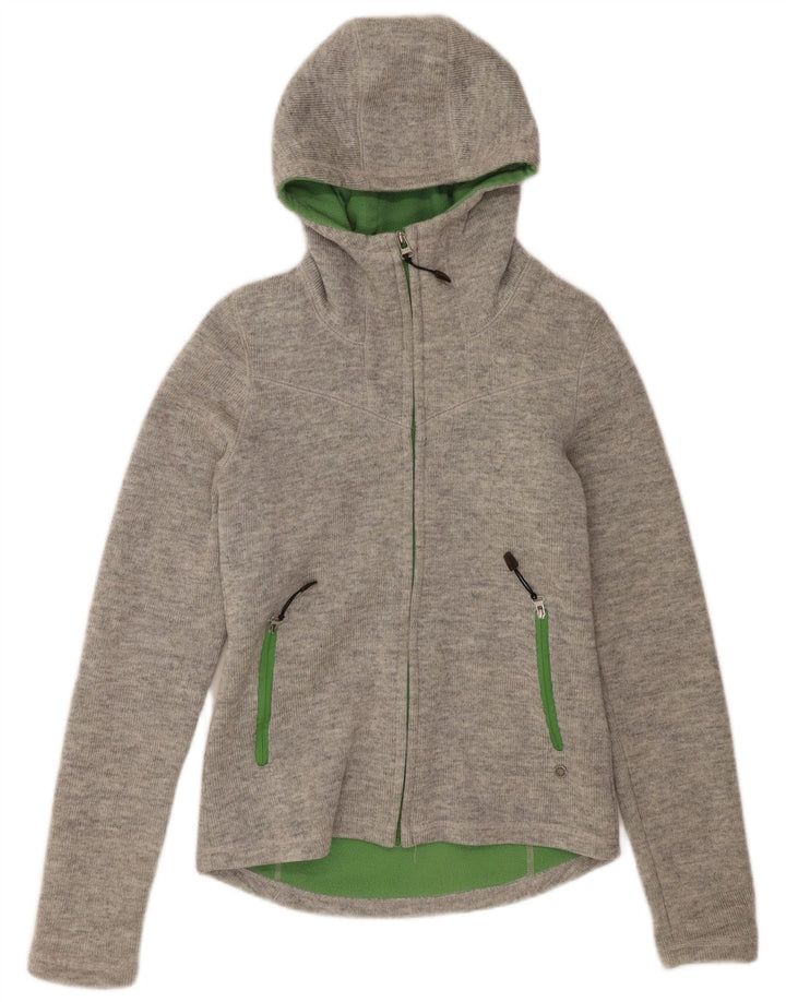 Jachetă bomber din tricot cu glugă pentru femei Bench UK 12, gri mediu acrilic