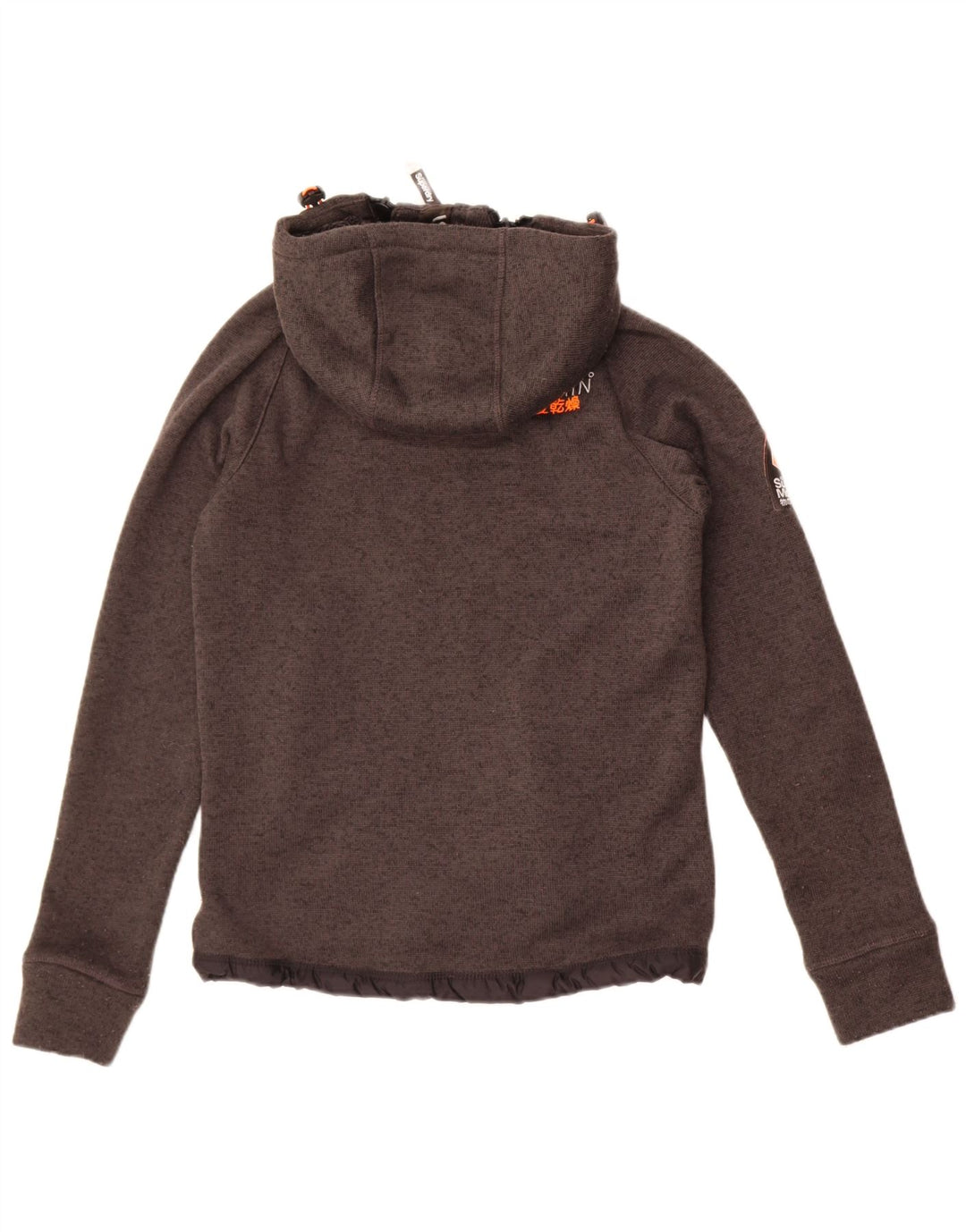Jachetă bomber din tricot cu glugă pentru bărbați Superdry UK 36 Poliester cu pături gri mic