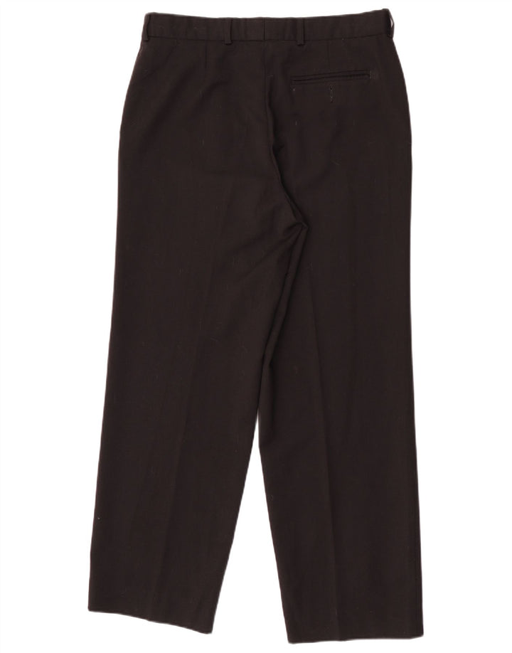 Marks & Spencer Pantaloni de costum drept bărbați St. Michael L32 L28 Lână neagră
