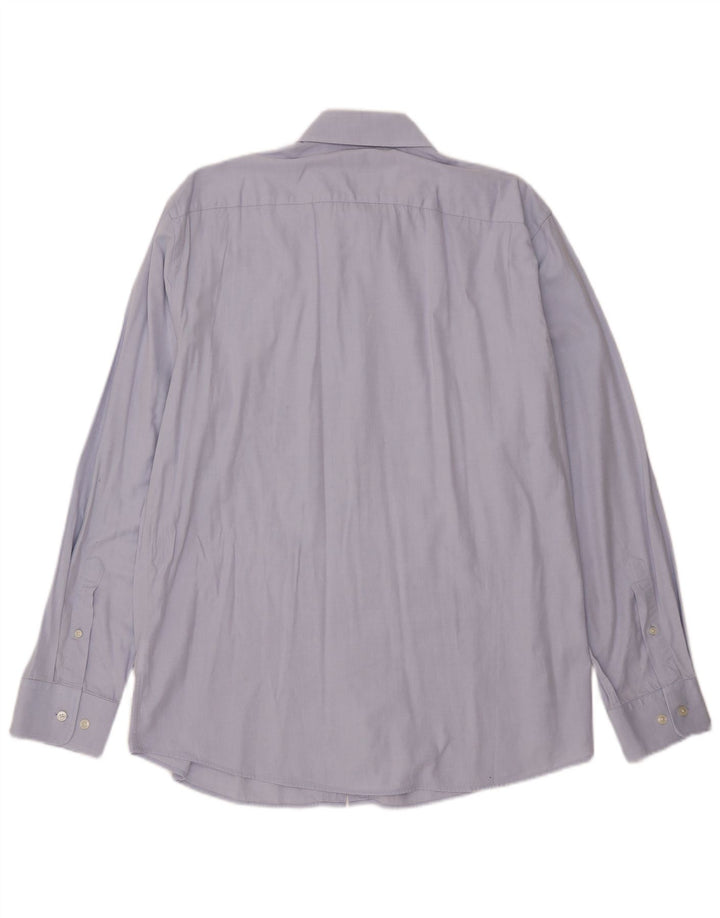 JAEGER Mens Modern Fit Shirt Size 16 Large Blue Cotton
