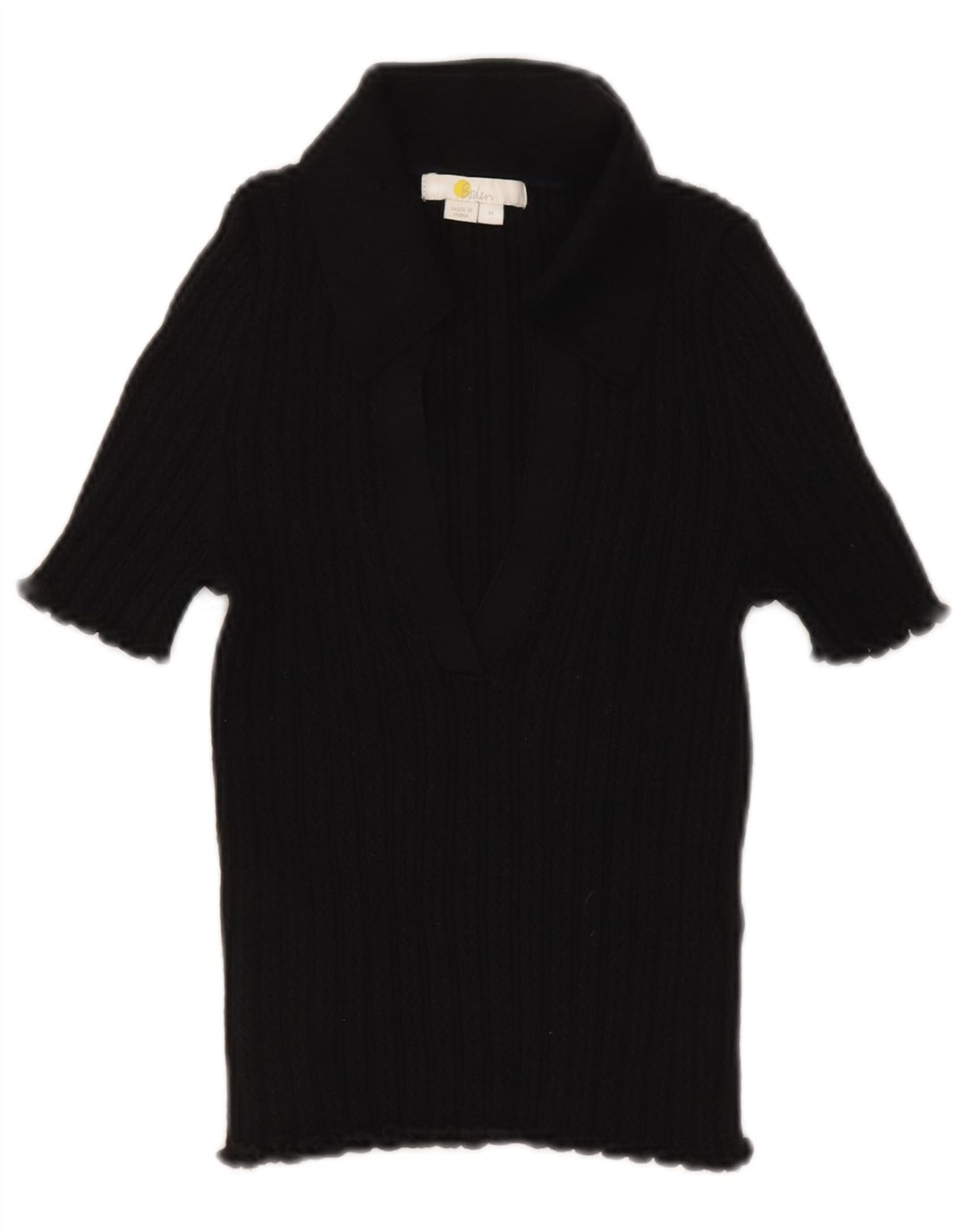 Tricou polo Boden pentru femei UK 12, bumbac mediu negru