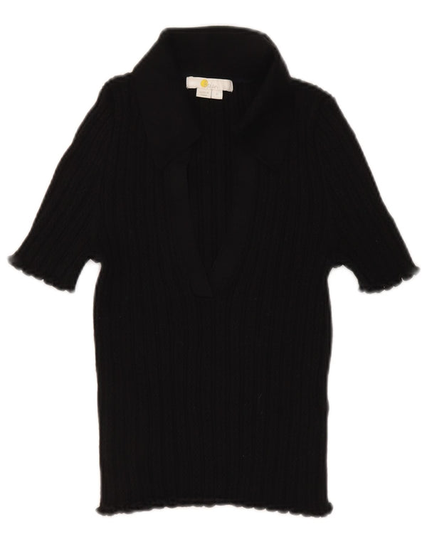 Tricou polo Boden pentru femei UK 12, bumbac mediu negru