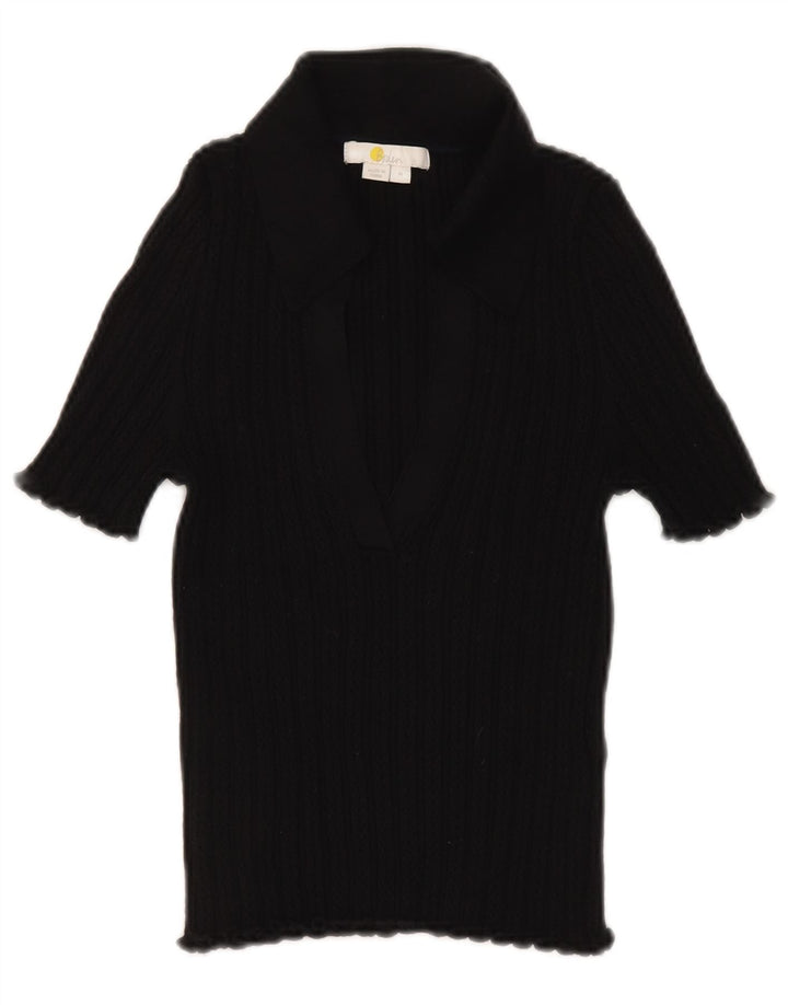 Tricou polo Boden pentru femei UK 12, bumbac mediu negru