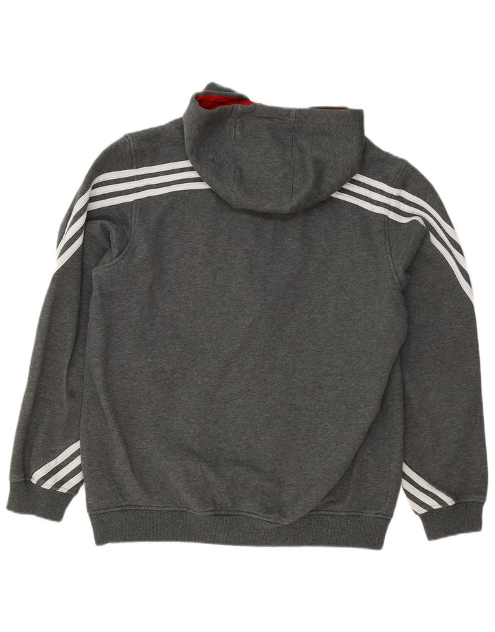Pulover Adidas pentru bărbați, cu fermoar, bumbac mare, gri