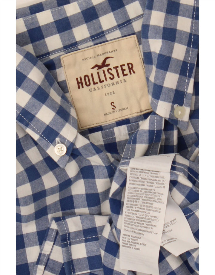Cămașă pentru bărbați HOLLISTER, mică, albastru, bumbac vichy