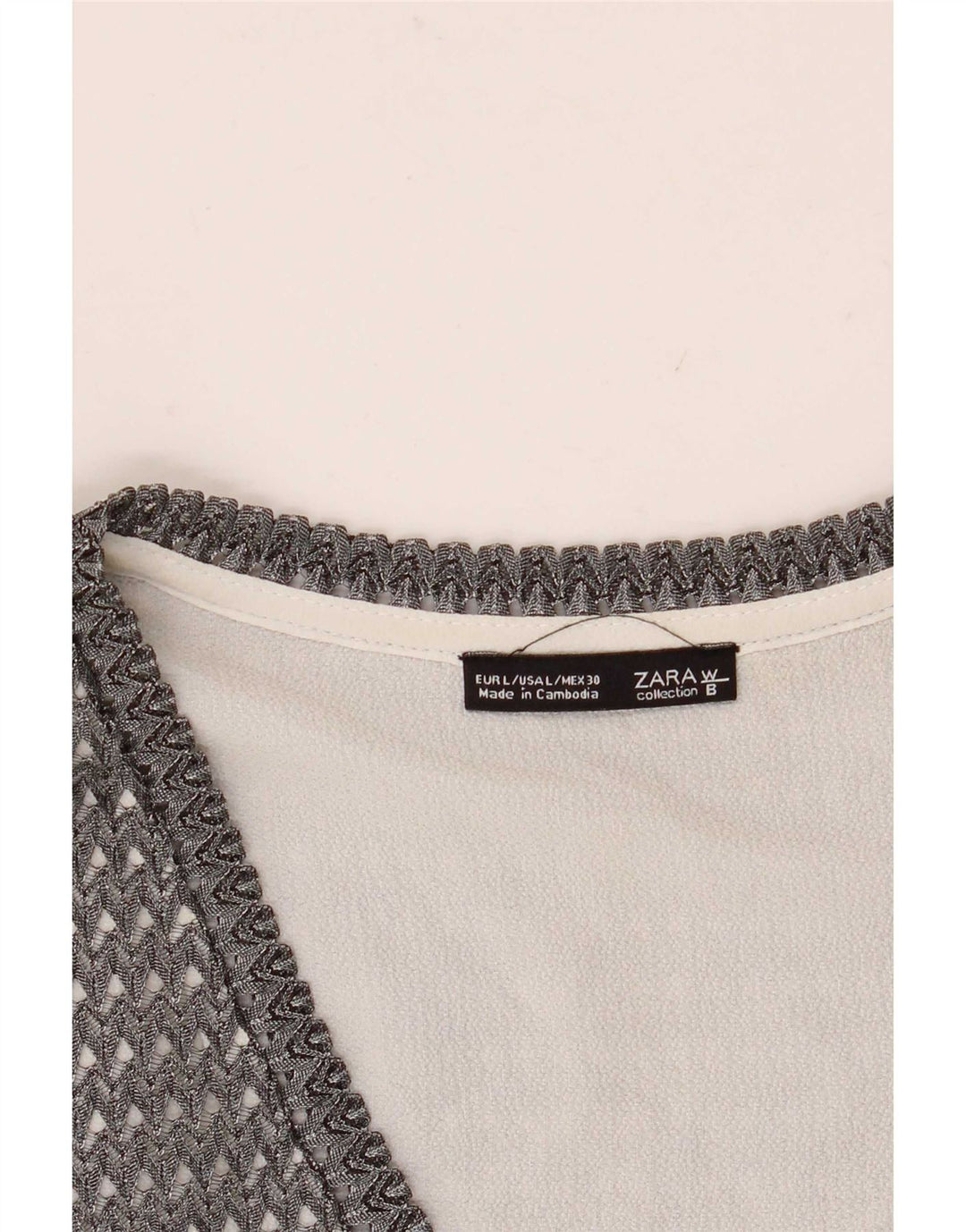 Top transparent fără mâneci pentru femei Zara UK 16, mare, gri, colorblock