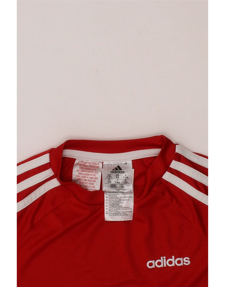 ADIDAS Boys Aeroready Graphic T-Shirt Top 7-8 Years Red Polyester Vintage Adidas and Second-Hand Adidas from Messina Hembry 