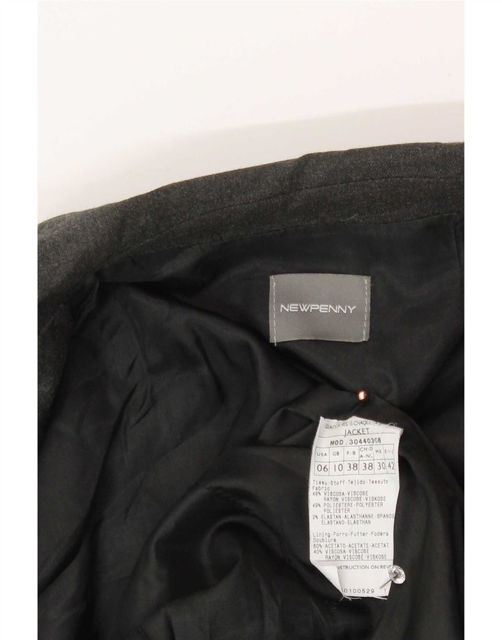 New Penny Jachetă Blazer pentru femei cu 2 nasturi UK 10 Small Gri Viscose