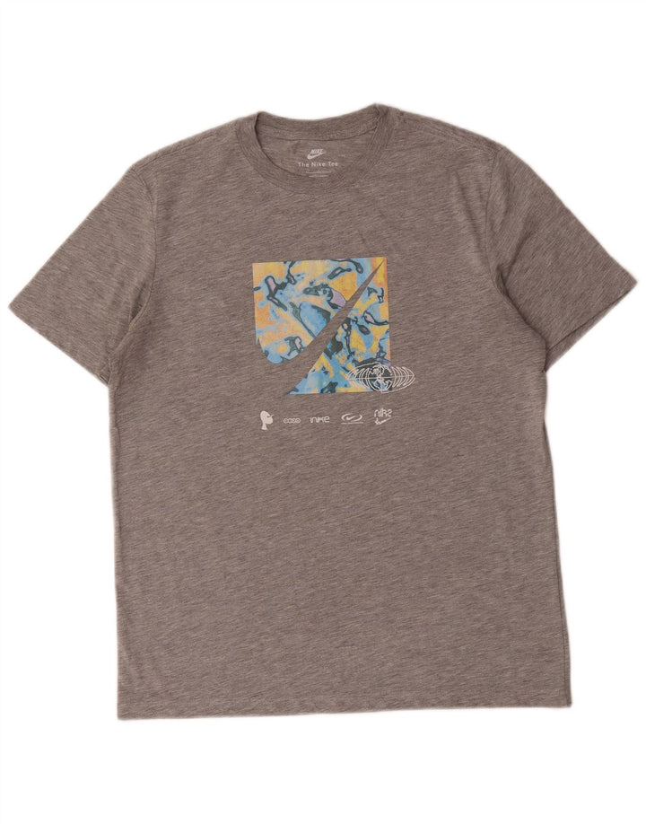 Tricou grafic Nike pentru bărbați Top mic, gri, bumbac