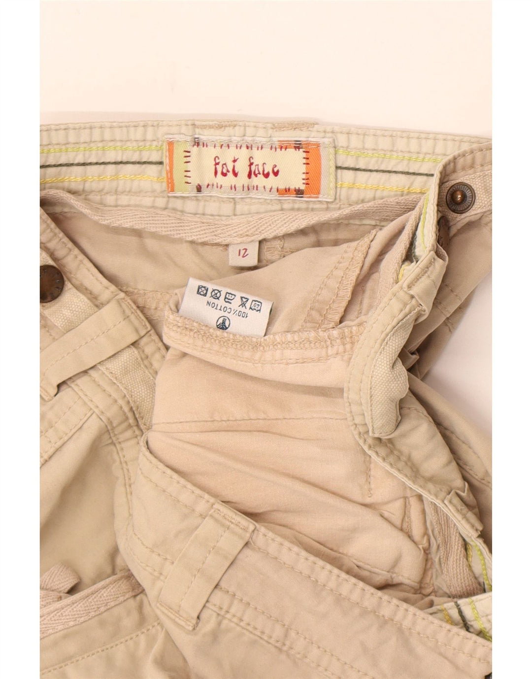 Bermude pentru femei Fat Face Cargo UK 12 Medium W32 Bej Bumbac