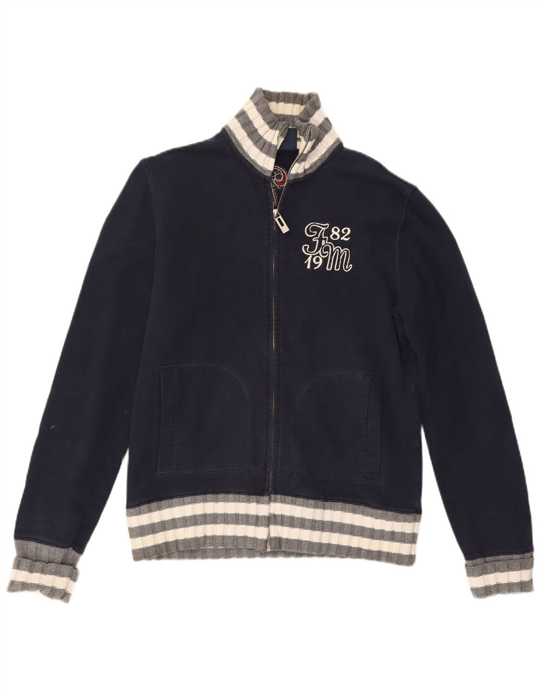 Pulover cardigan grafic pentru bărbați Fred Mello, mijlociu, bleumarin, color block