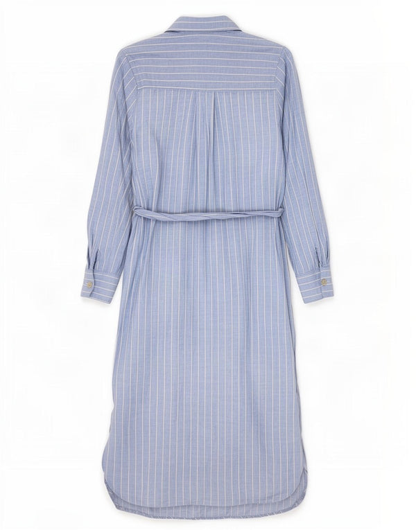 Rochie cămașă cu mânecă lungă pentru femei Marks & Spencer UK 8 Mic, albastru, cu dungi