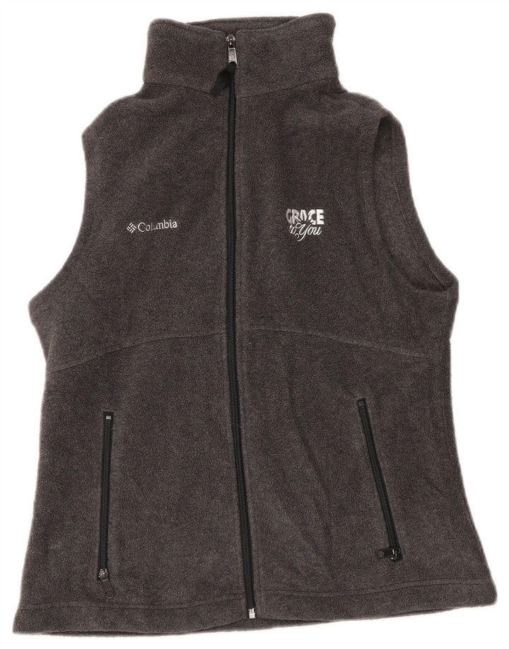 COLUMBIA Gilet Fleece pentru femei UK 14 Medium Gri Poliester