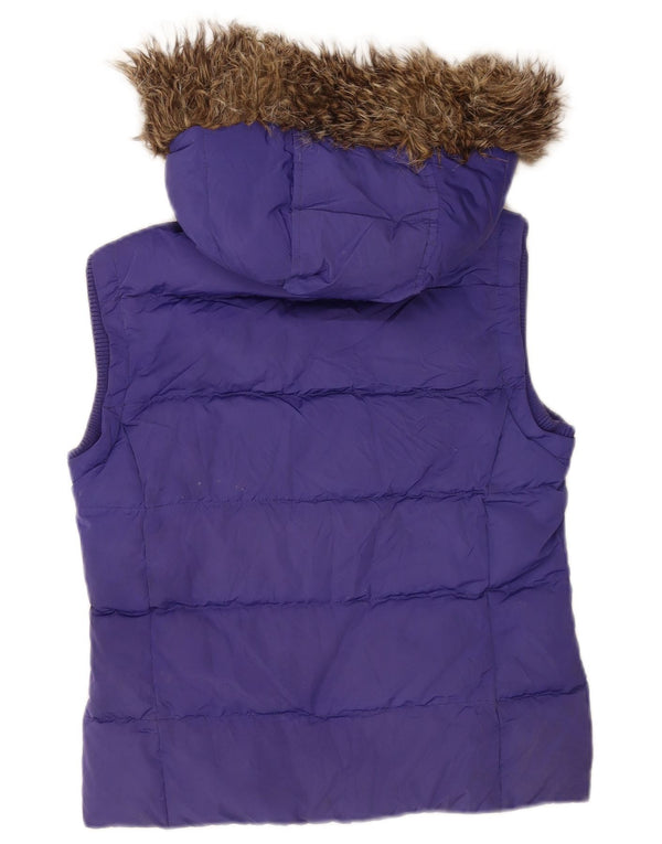 Jack Wills Gilet căptușit cu glugă pentru femei UK 8 Small Purple