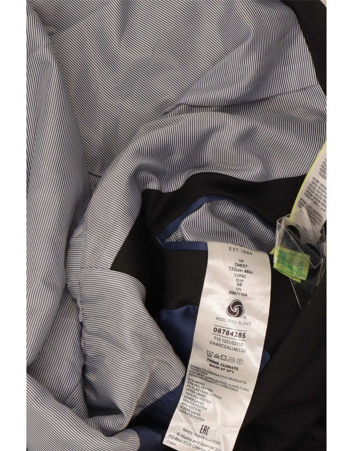 Marks & Spencer jachetă pentru bărbați cu 2 nasturi, UK 48 2XL, lână gri