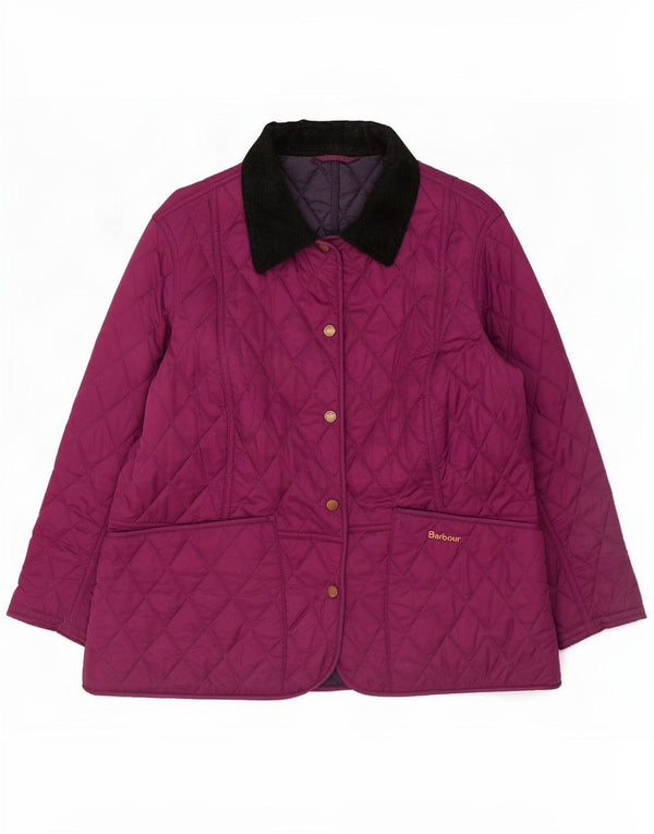 Jachetă matlasată Barbour pentru femei UK 16 mare, violet, poliamidă color bloc