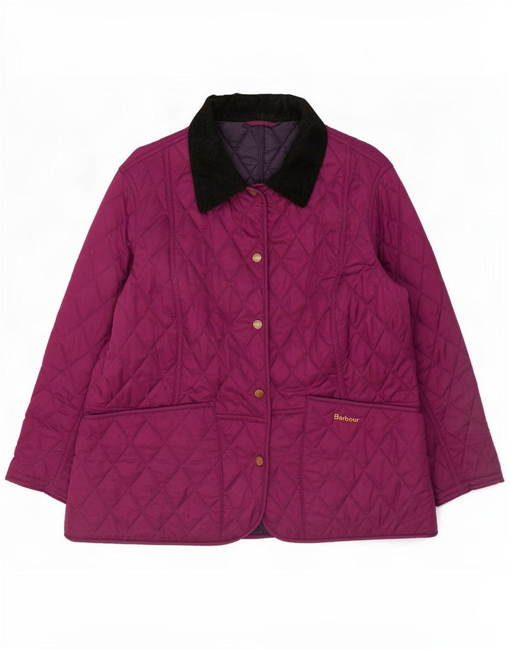 Jachetă matlasată Barbour pentru femei UK 16 mare, violet, poliamidă color bloc