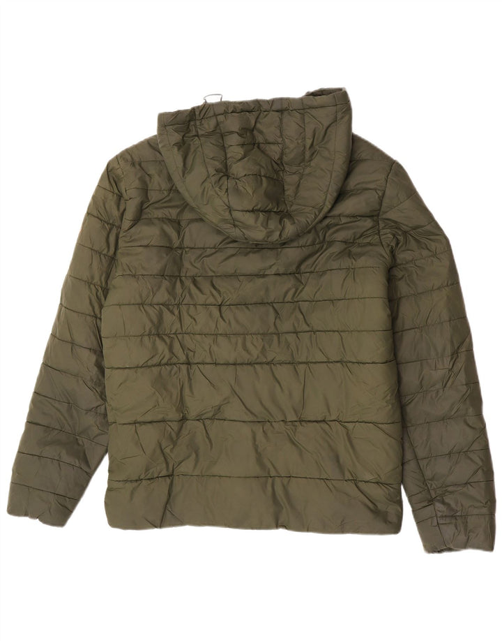Jack & Jones Jachetă căptușită cu glugă pentru bărbați UK 36 Nailon mic kaki