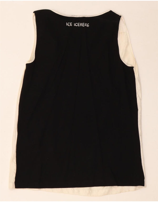 Bluză cu grafică pentru femei ICEBERG Top UK 8 Mic alb negru