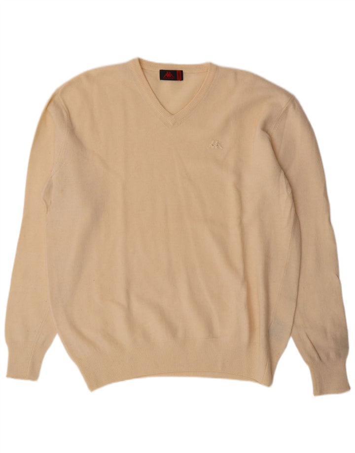 Pulover pentru bărbați Kappa cu decolteu în V, XL, din lână de miel