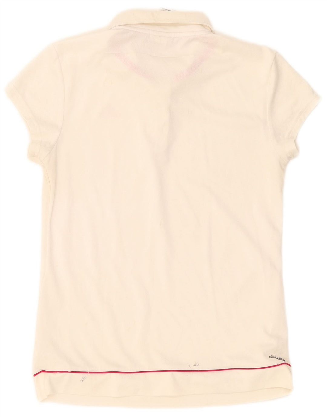 Tricou polo Adidas Climalite pentru femei UK 8/10 Poliester alb mic