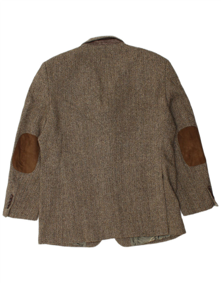 Jachetă pentru bărbați Harris Tweed, cu 3 nasturi, UK 40, maro, mare