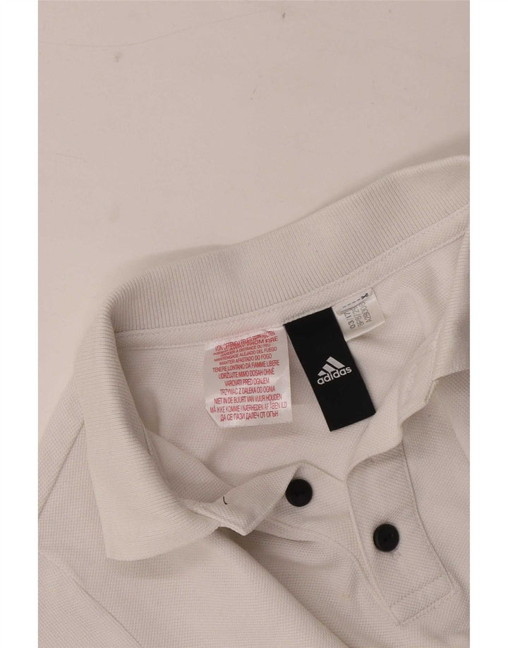 Tricou Polo Băieți Adidas 9-10 Ani Alb