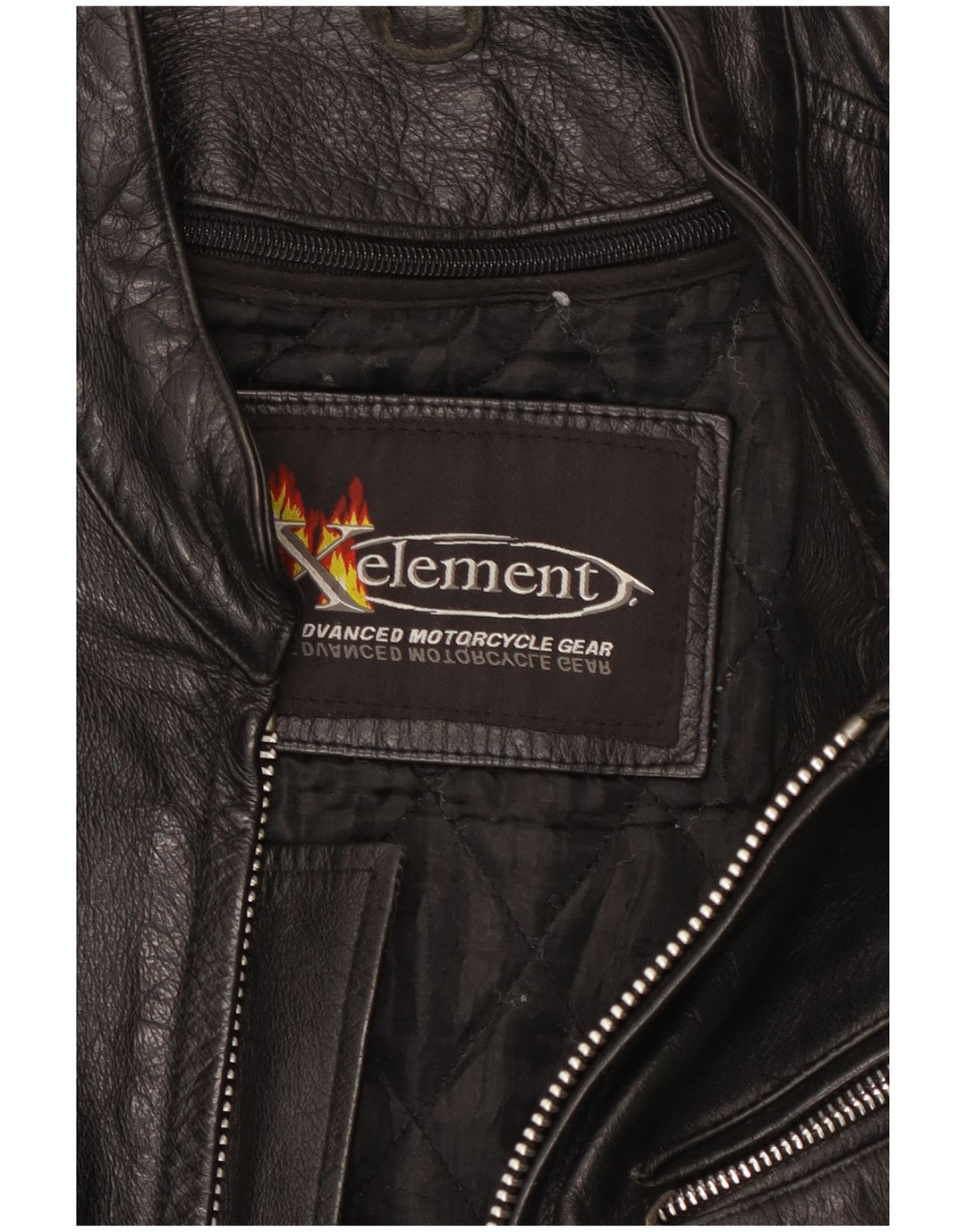 Jachetă motociclist din piele pentru bărbați Xelement UK 40, mare, neagră