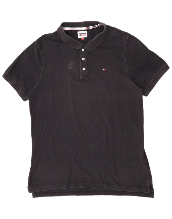Tricou polo Tommy Hilfiger pentru bărbați 2XL, bumbac negru