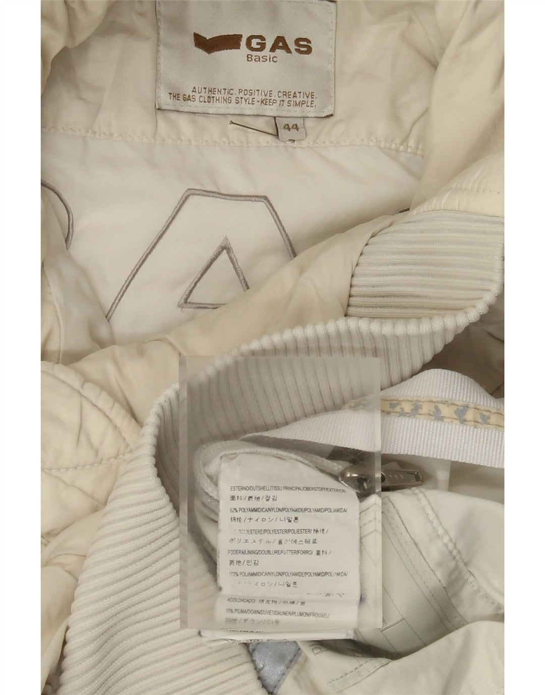 Jachetă căptușită cu glugă pentru femei Gas IT 44 Poliamidă alb aproape mediu