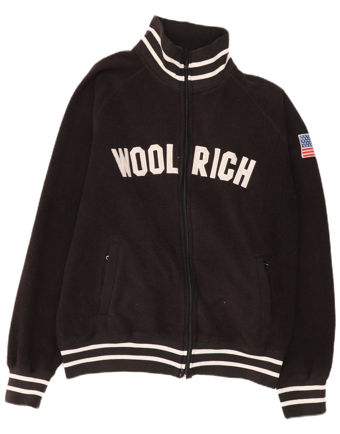 Jachetă din fleece grafică Woolrich pentru femei UK 18 XL poliester negru