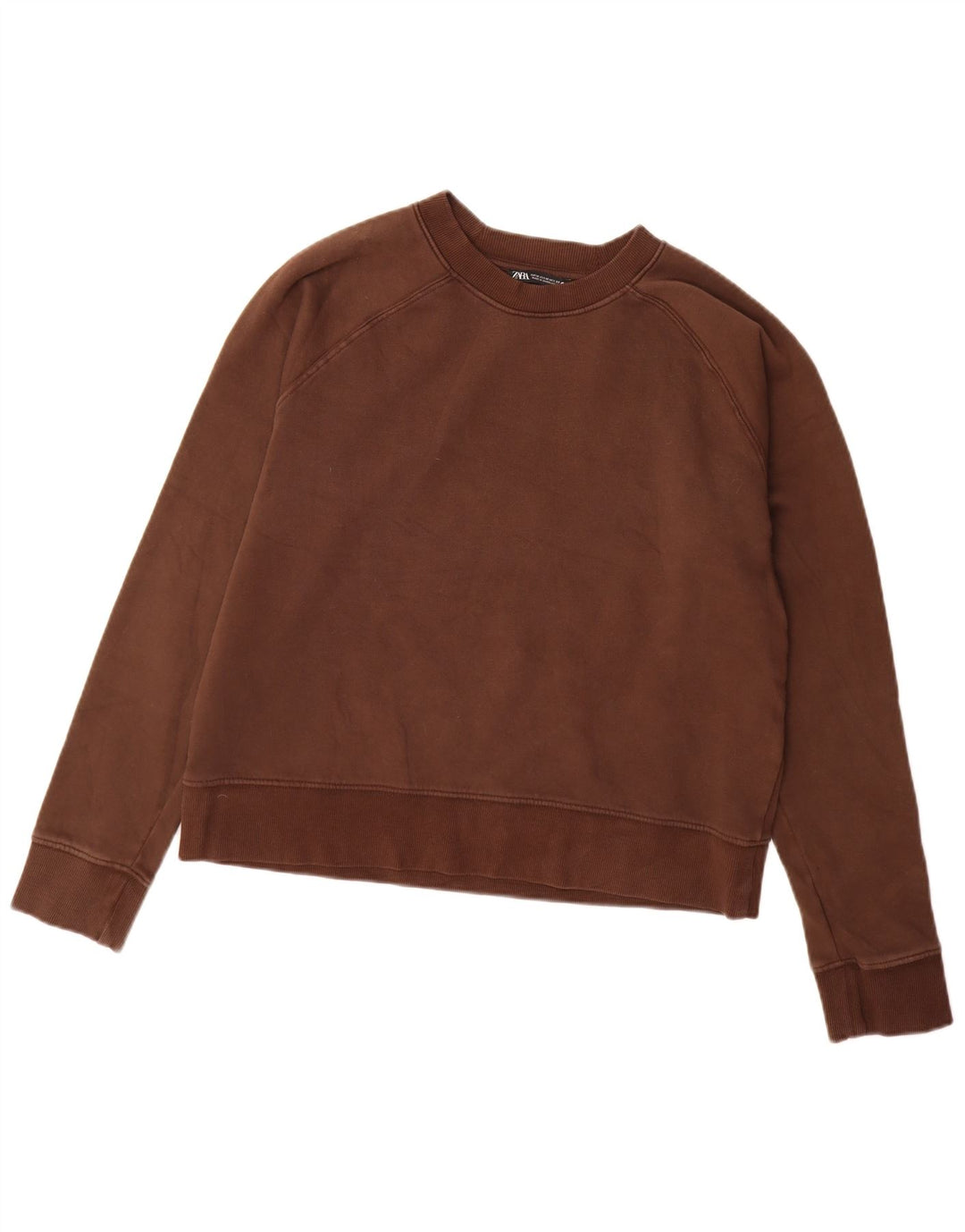Pulover pentru femei Zara UK 14, bumbac maro mediu