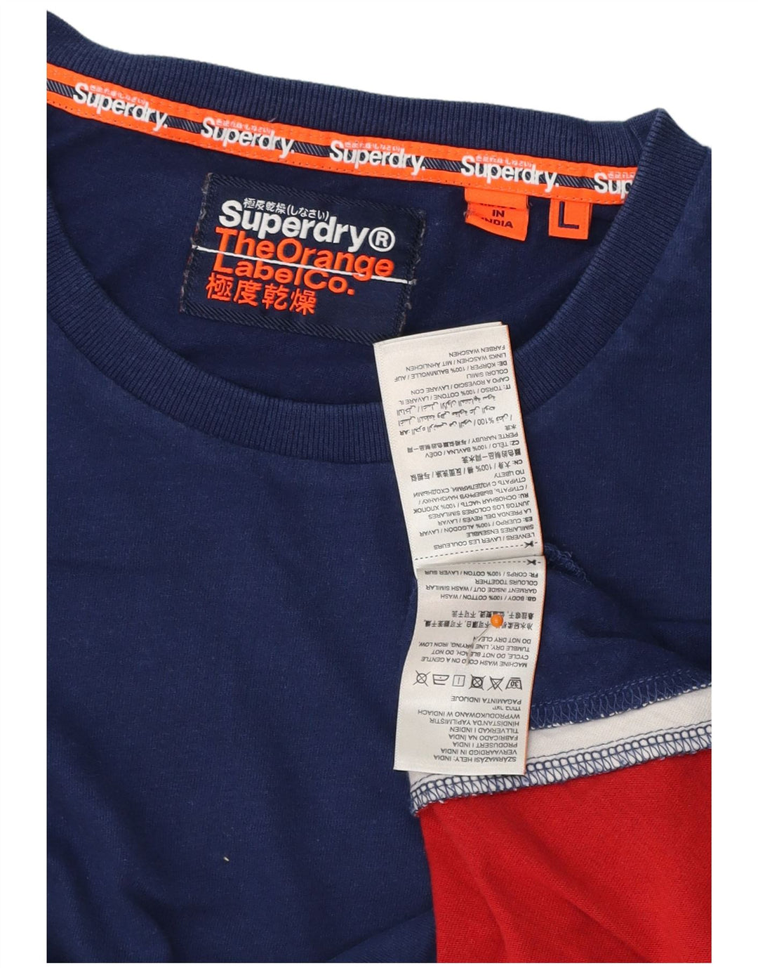 Tricou pentru bărbați SUPERDRY Top mare, albastru bleumarin, bumbac color bloc